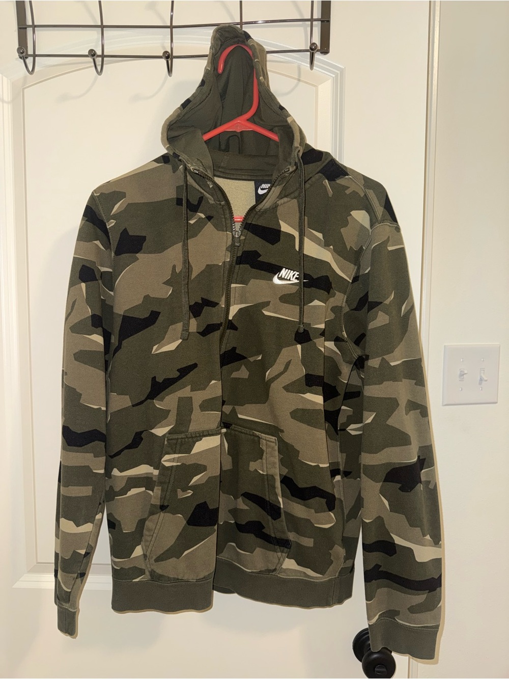 Nike Olive & Black Camo Zip Hoodie